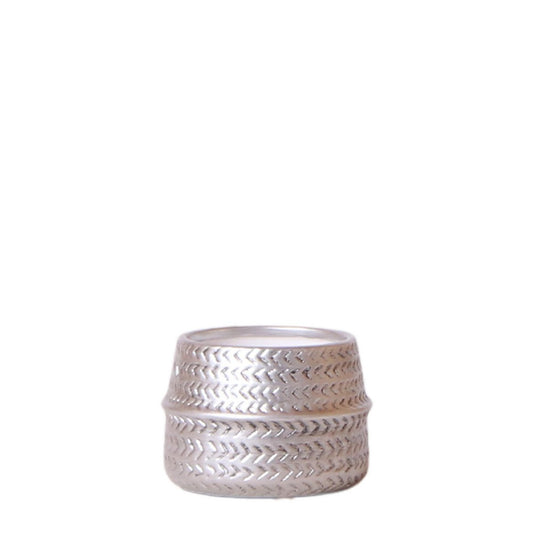 Anro Style Groove bloempot - Gouden keramieken sierpot - Ø6cm
