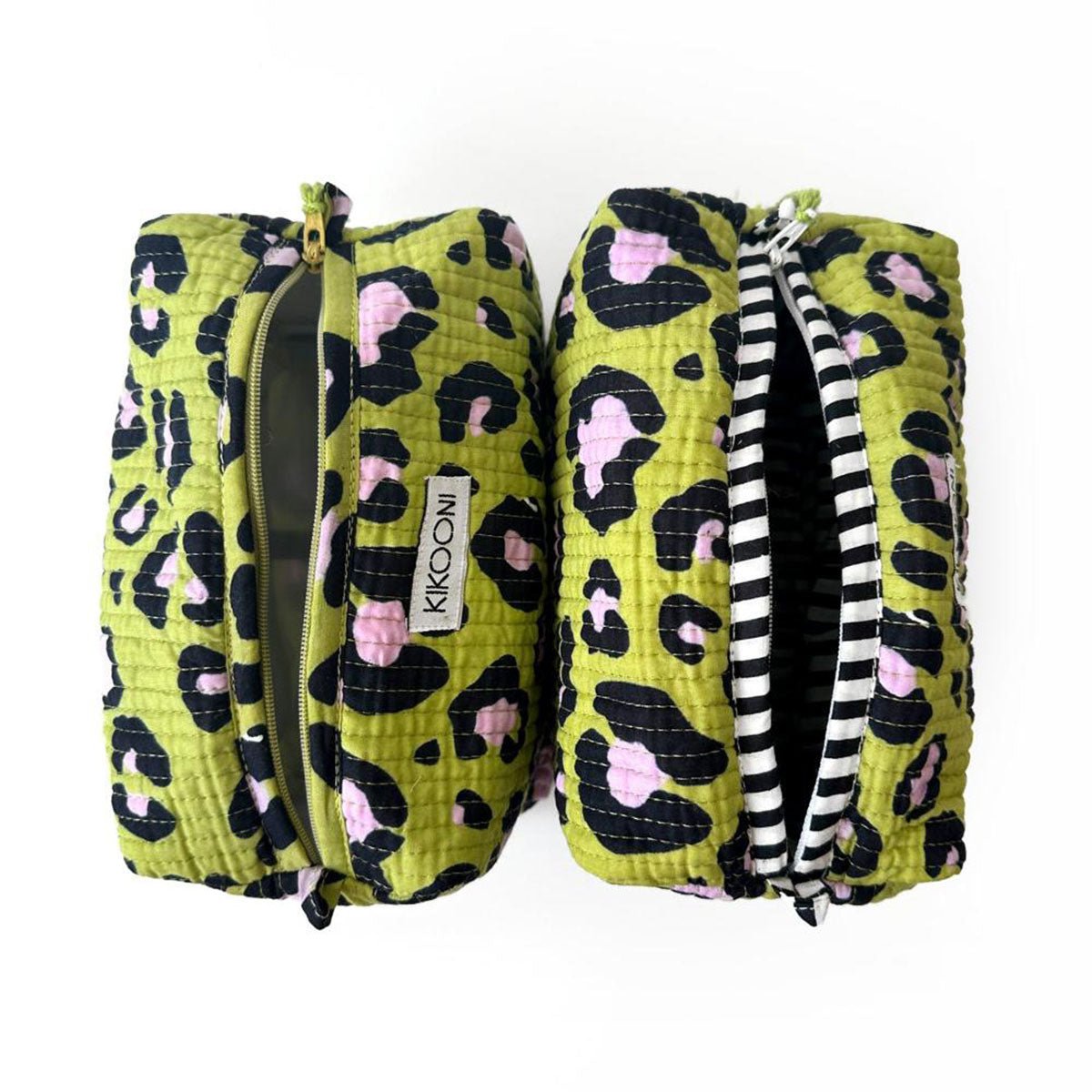 handgemaakte kleine make-uptasje "oh leo kosmisch groen"