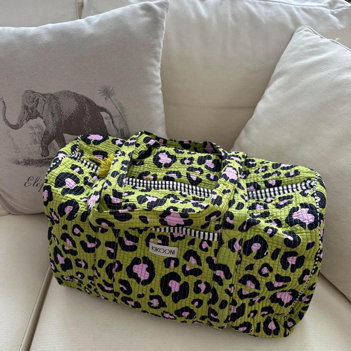 Katoenen tas "Oh Leo - kosmisch groen"