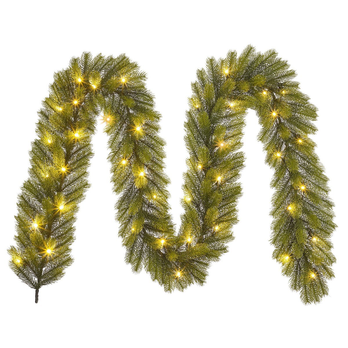 Nagoya Guirlande met LED Verlichting - L270 x Ø20 cm - Groen