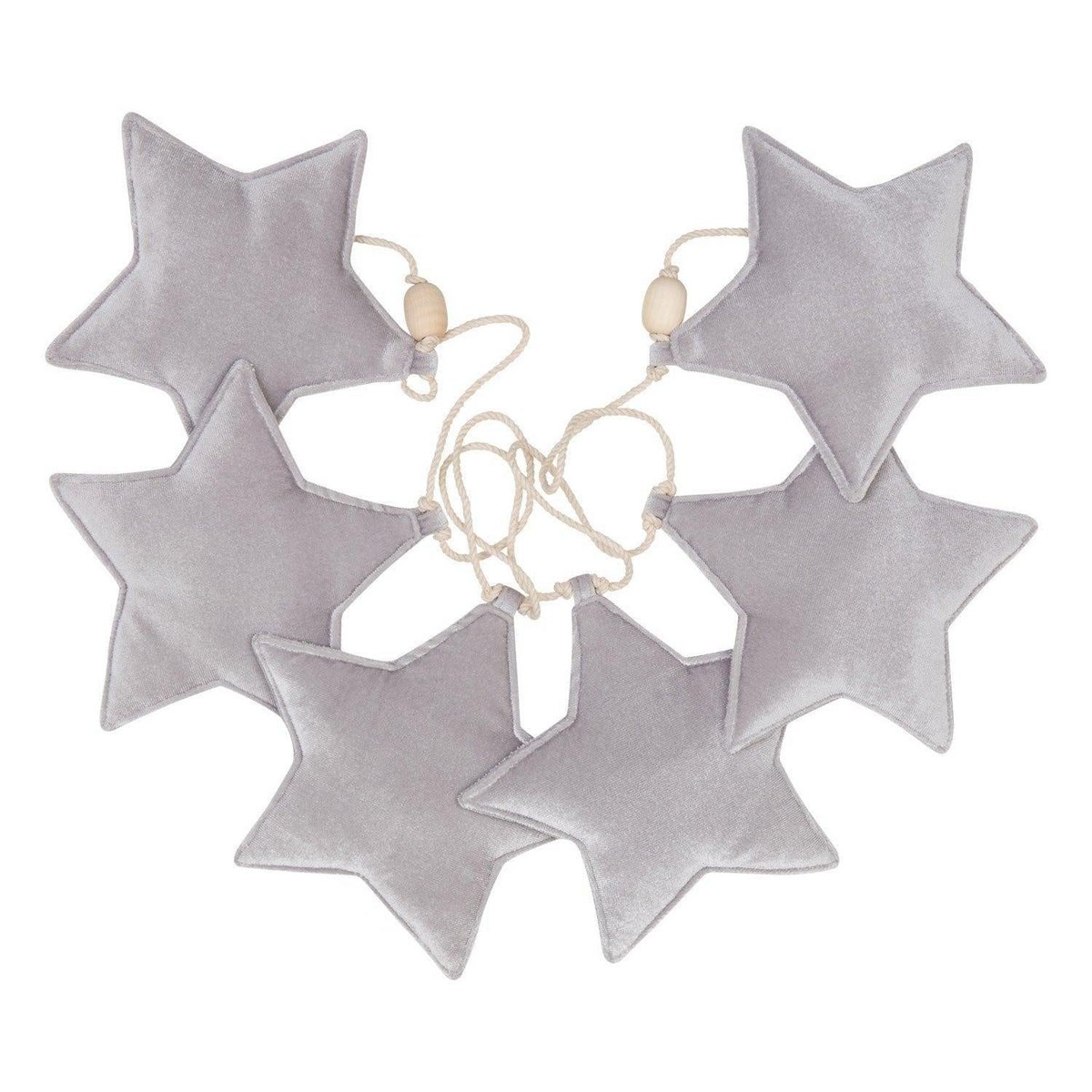 Fluwelen slinger "Silver Dust" met sterren