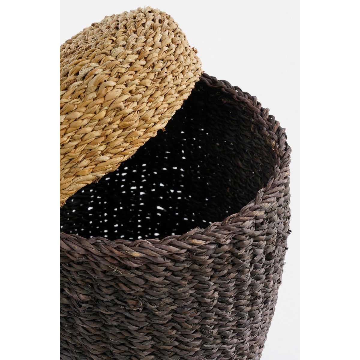 Opbergmand - Set van 2 - H45 x Ø30 cm - Zeegras - Donkerbruin