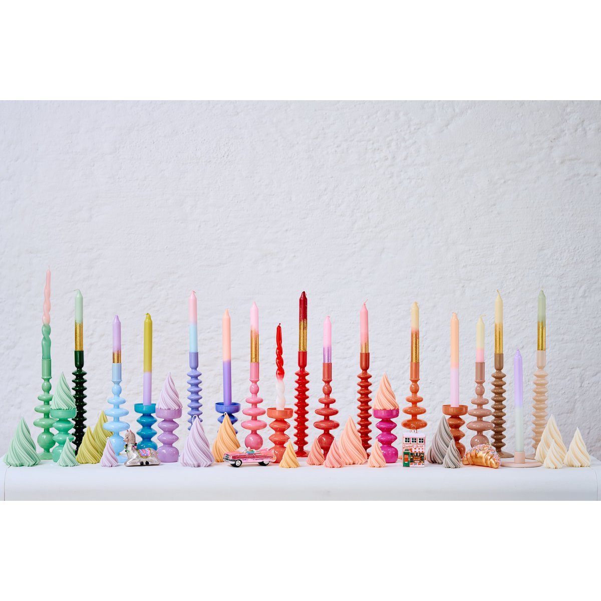 Dip Dye -kaarsen in de set: Glitter Christmas Ornaments