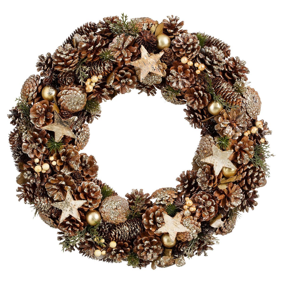 Kerstkrans - Ø50 cm - Bruin