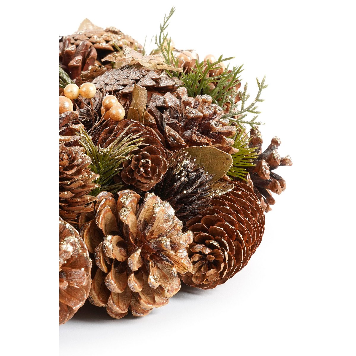 Brant Kerstkrans met Dennenappels - H9 x Ø45 cm - Bruin