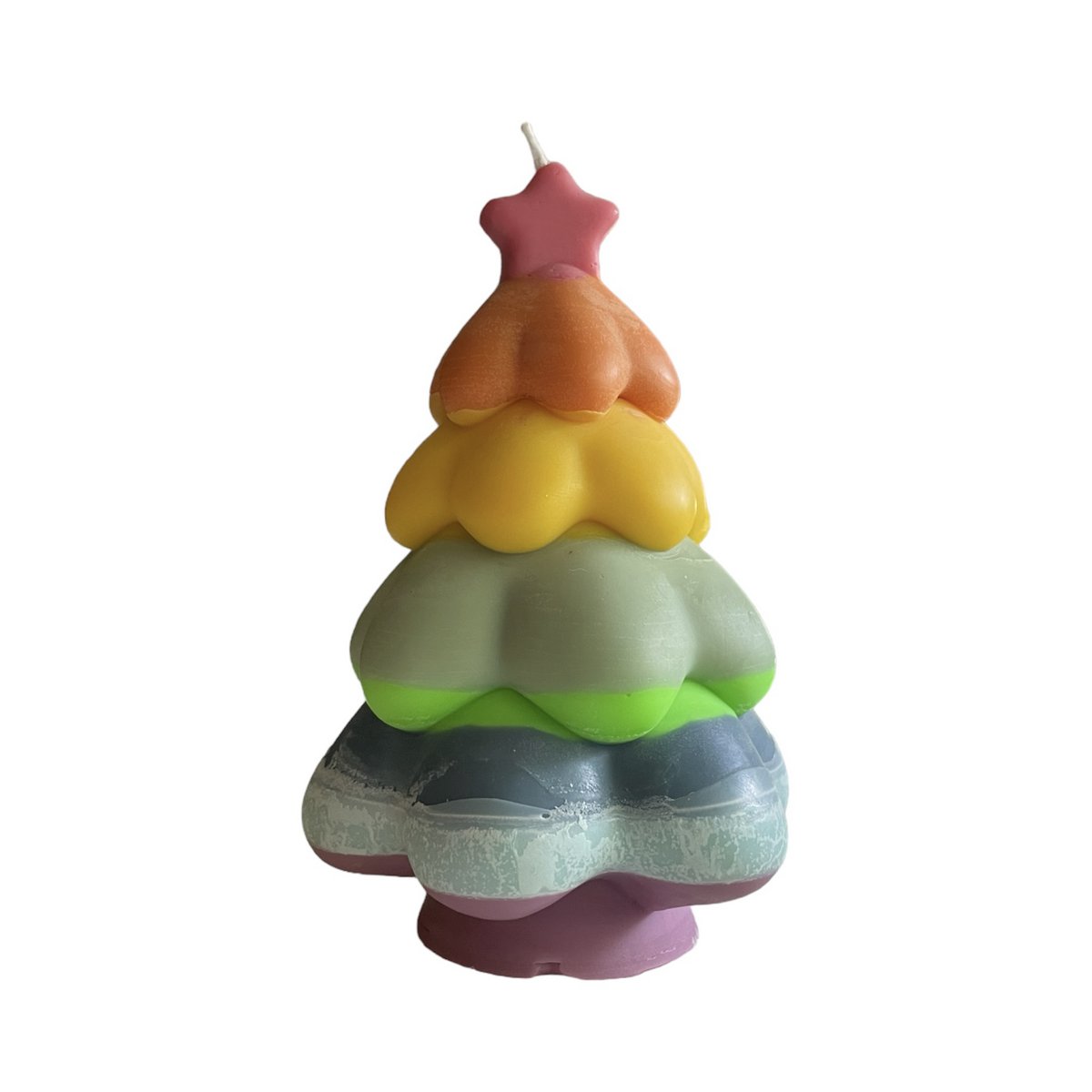 Gelaagde kerstboom geurkaars