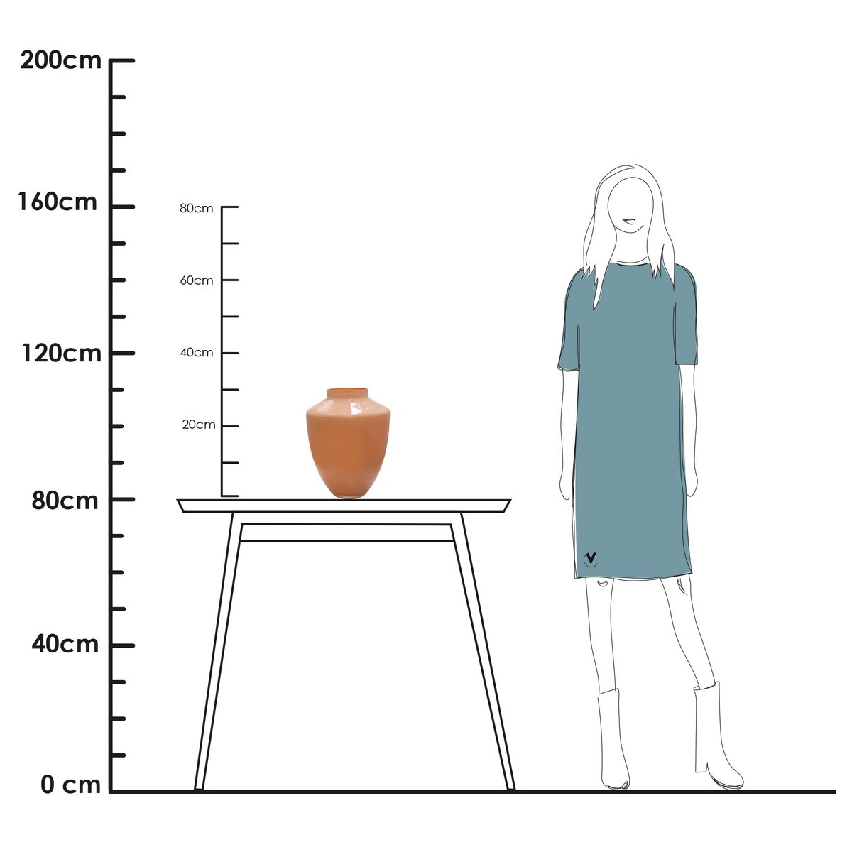 Vaas - Tugela pastel peach