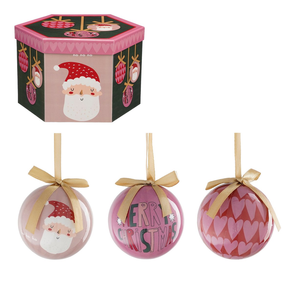 Kerstballen Cadeauset - 14 Stuks - Ø8 cm - Onbreekbaar - Roze, Donkergroen