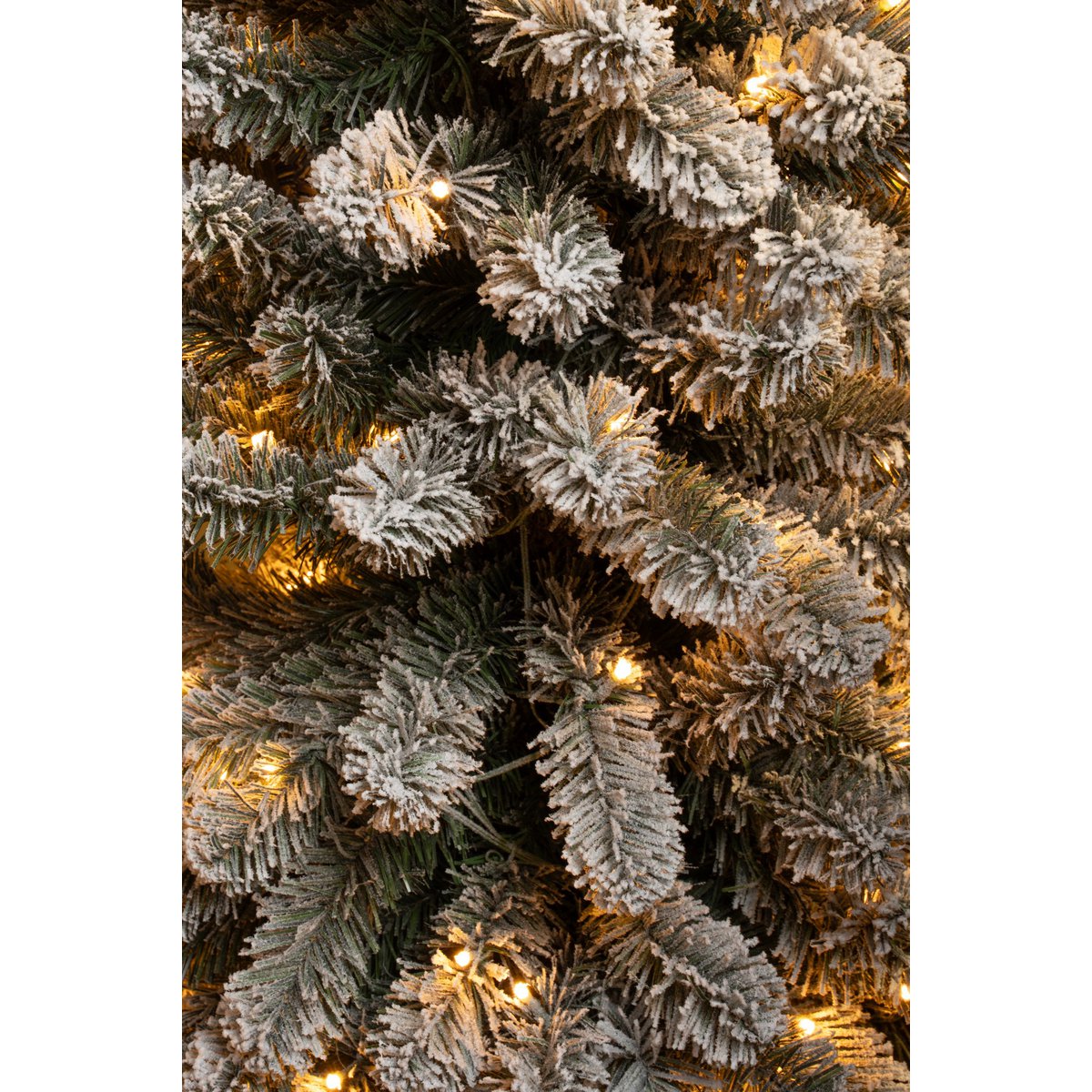 Charlton Smalle Kunstkerstboom met Warm Witte LED Verlichting - H215 x Ø56 cm - Groen Frosted