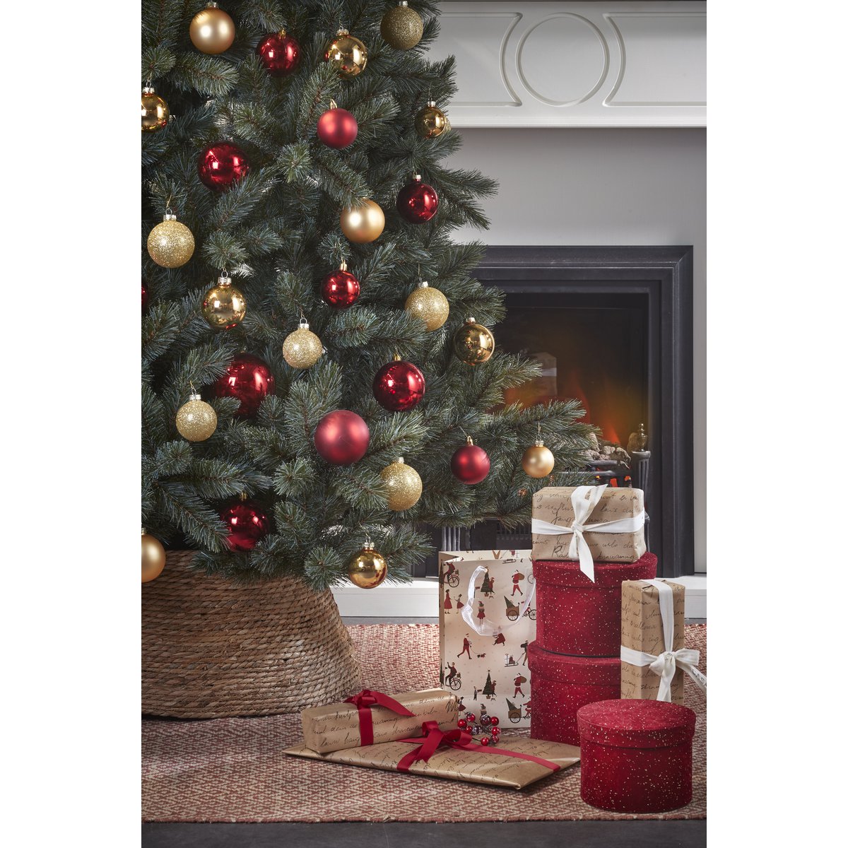 Kerstboomrok - H26 x Ø58 cm - Zeegras - Naturel Bruin