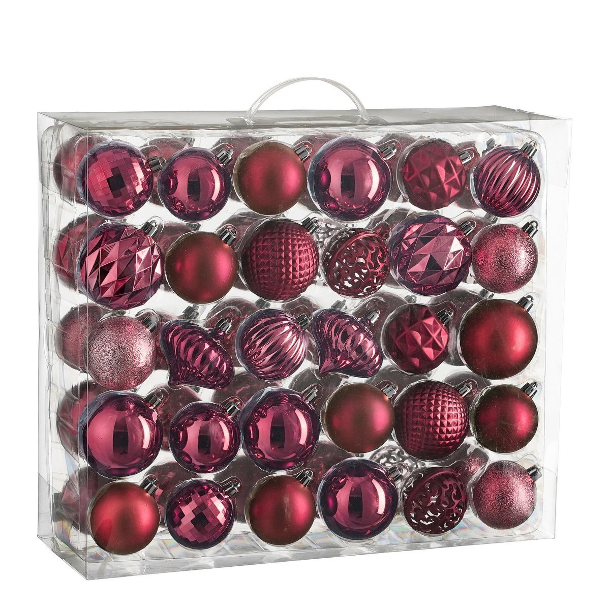 Kerstballen Set - 60 Stuks - Ø7 cm - Onbreekbaar - Fuchsia