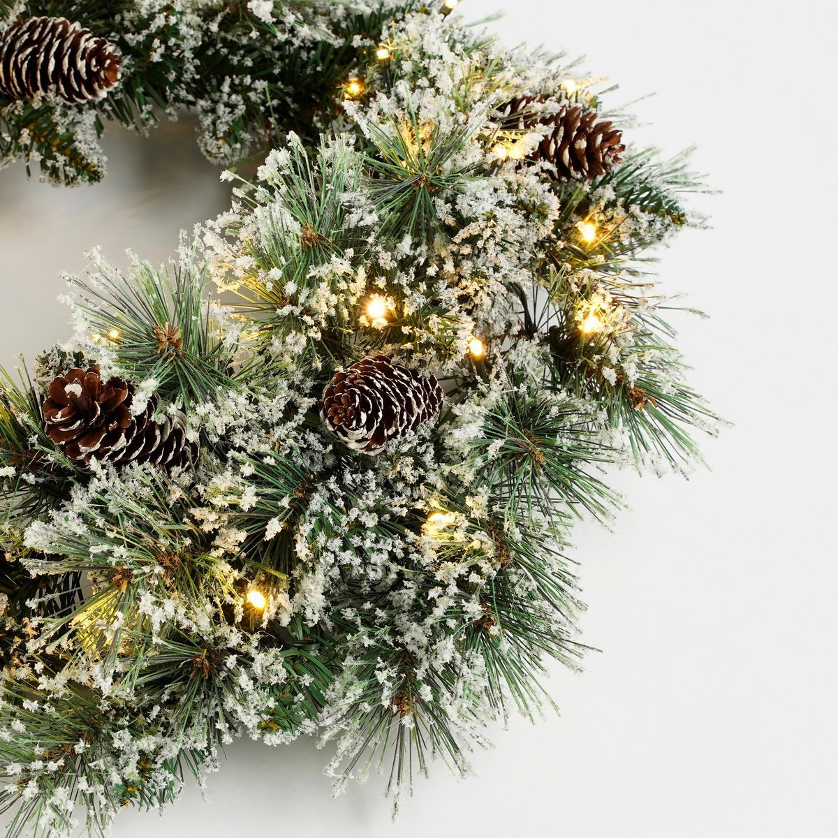 Vandans Kerstkrans met LED Verlichting - Ø60 cm - Groen Frosted