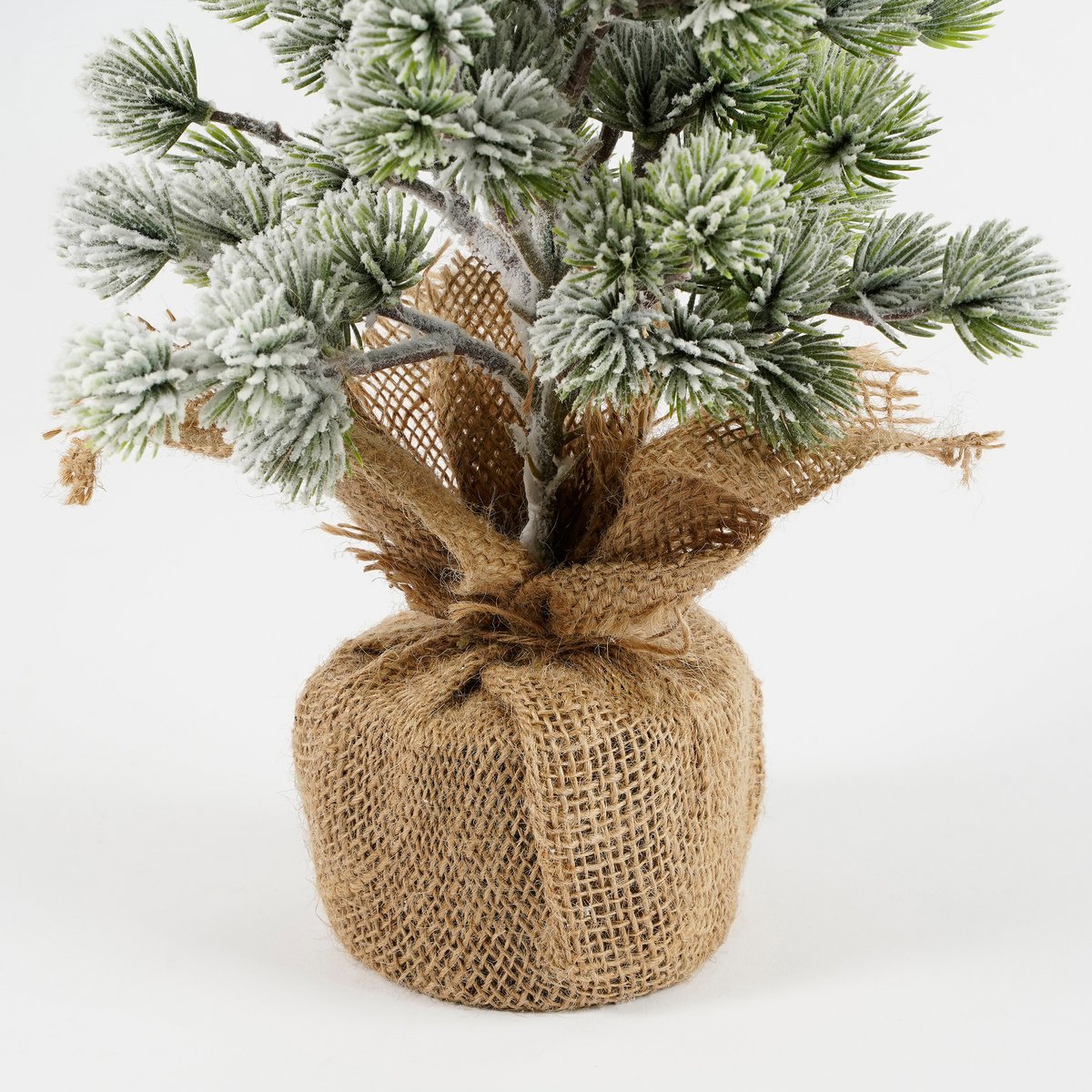 Kunstkerstboom in Jute - H55 x Ø25 cm - Groen Frosted
