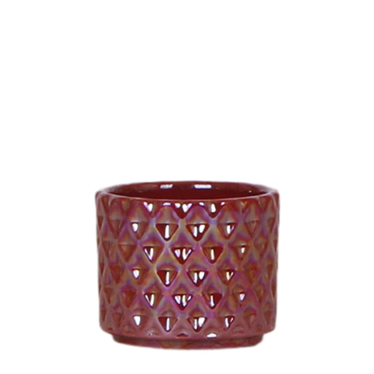Anro Style Diamond pearl sierpot - Red - Ø6cm