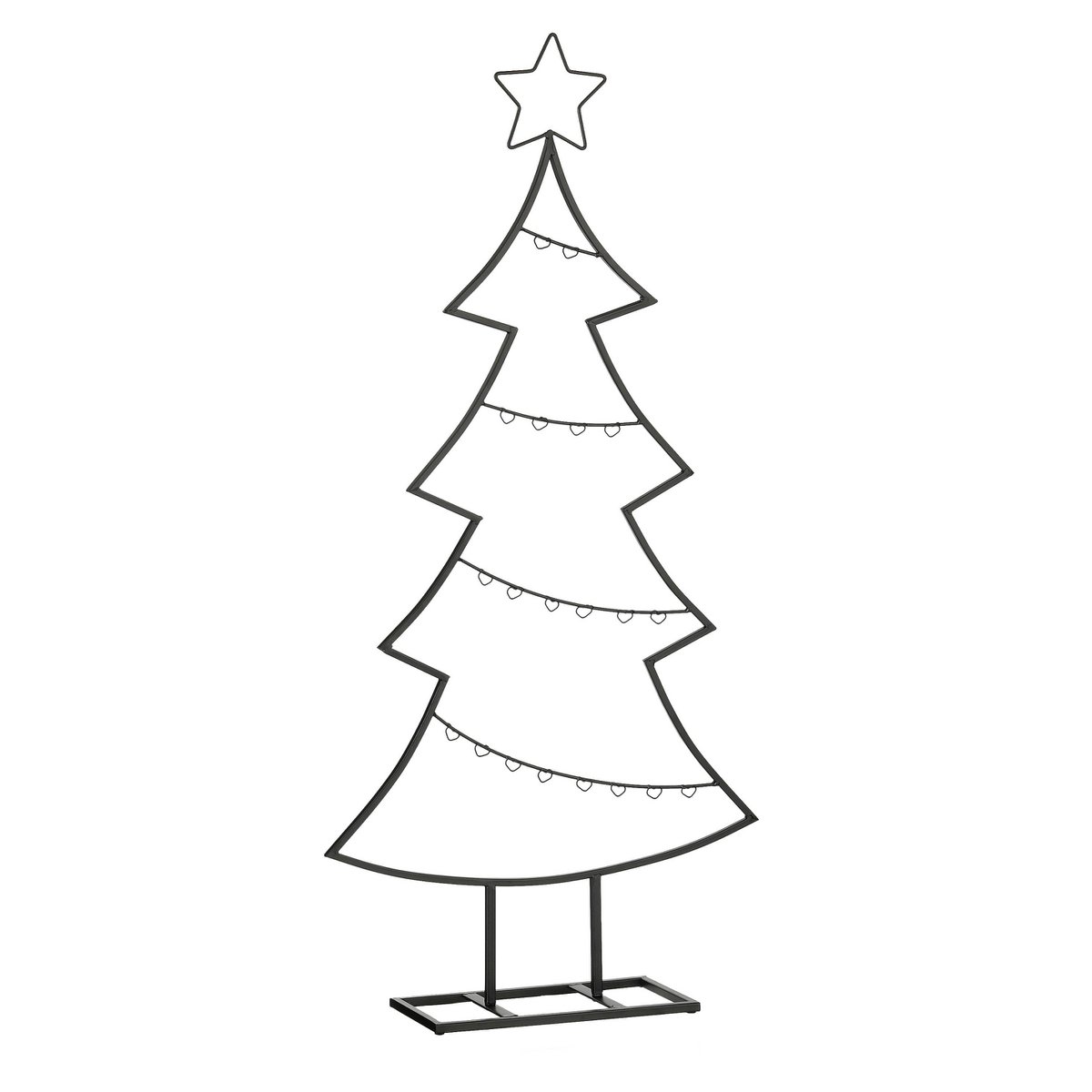 Decoratie Kerstboom - L50 x B15 x H105 cm - IJzer - Zwart