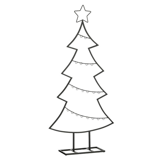Decoratie Kerstboom - L50 x B15 x H105 cm - IJzer - Zwart