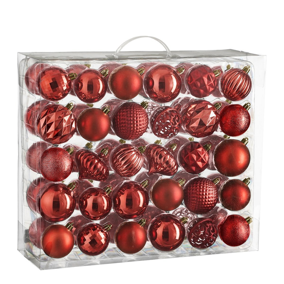 Kerstballen Set - 60 Stuks - Ø7 cm - Onbreekbaar - Rood