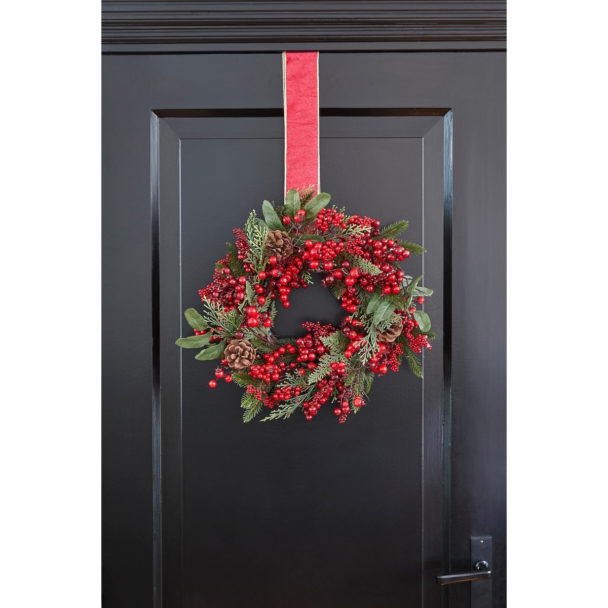 Barney Kerstkrans - Ø50 cm - Groen, Rood