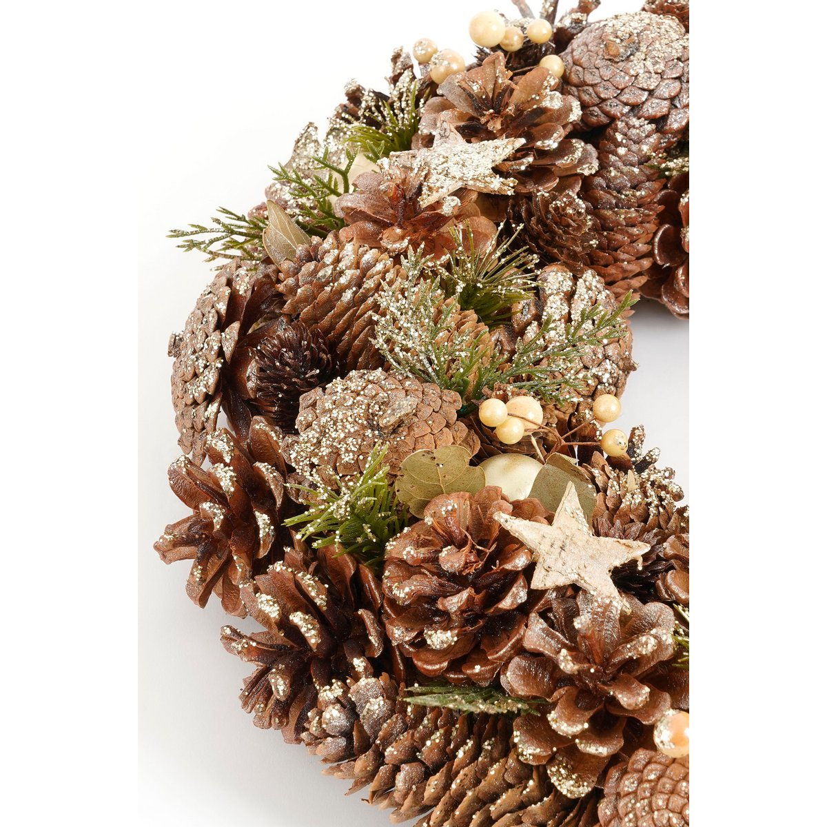 Brant Kerstkrans met Dennenappels - H9 x Ø45 cm - Bruin