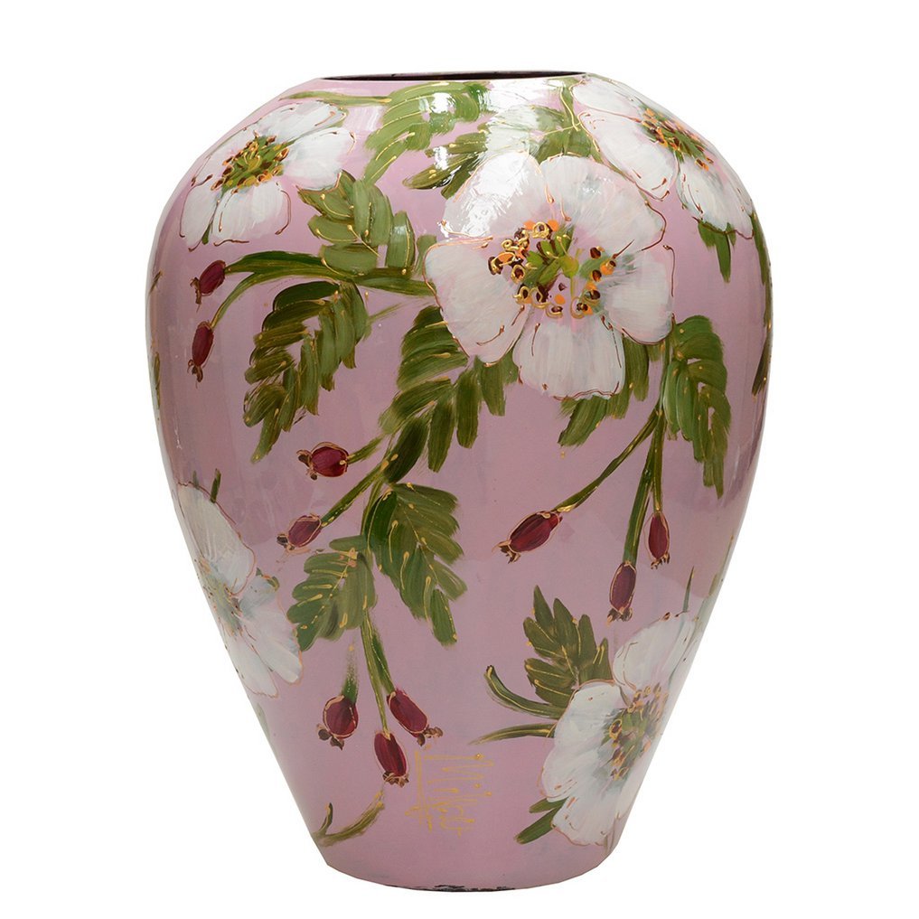 Handbeschilderde vaas - Kander M rosehip light pink