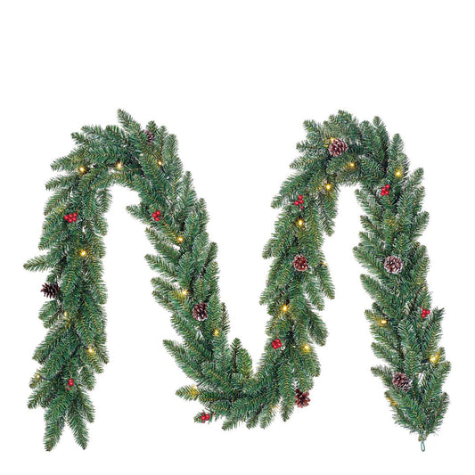 Creston Guirlande met Decoratie en Verlichting - L270 cm - Groen