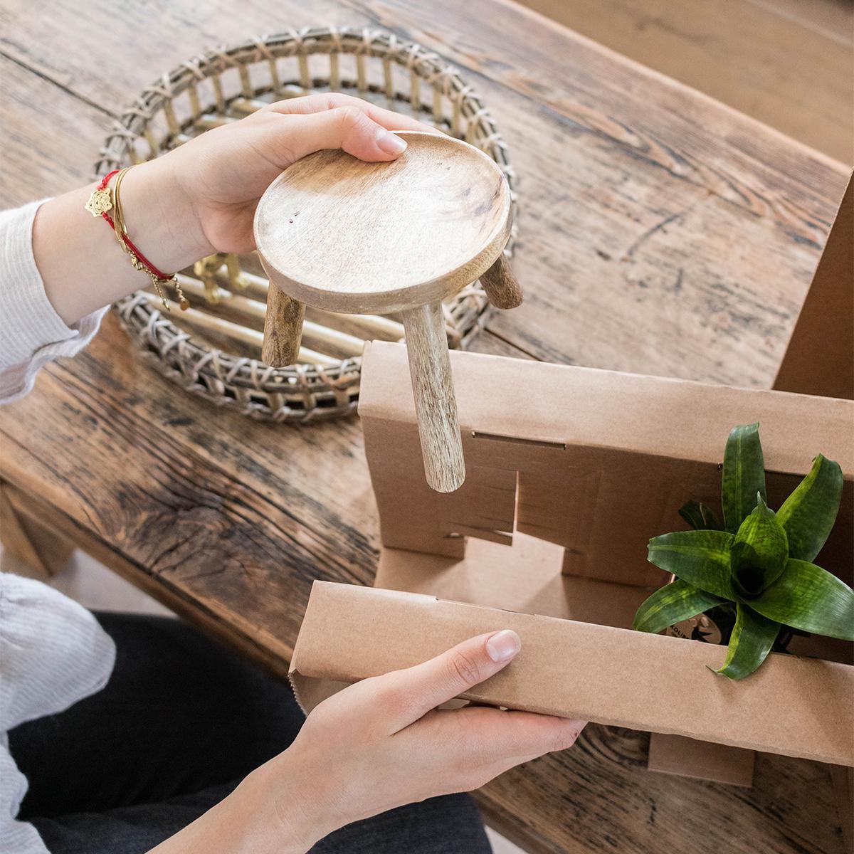 Anro Style Plantenstandaard - Houten planten verhoging Ø12cm