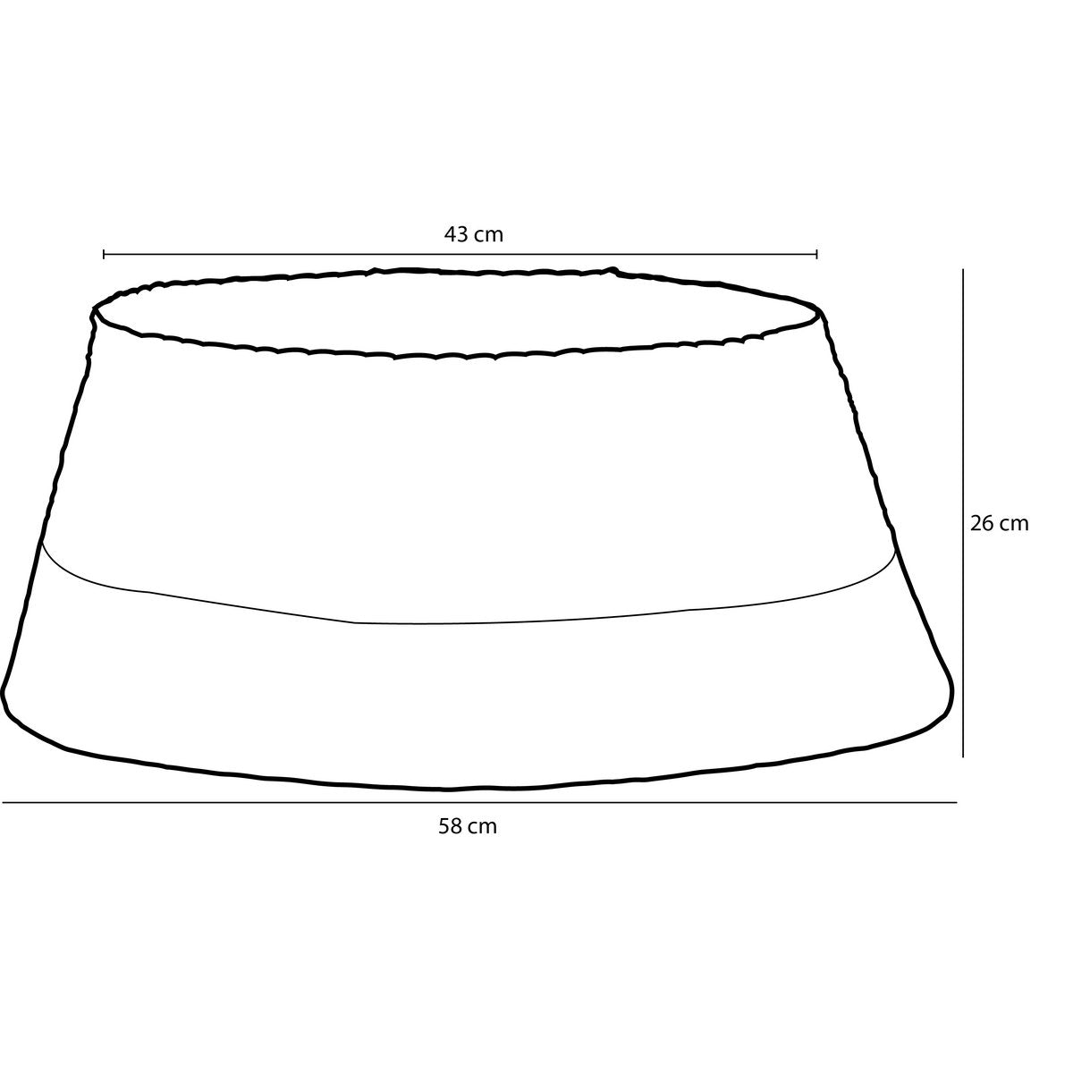 Kerstboomrok - H26 x Ø58 cm - Zeegras - Zilver