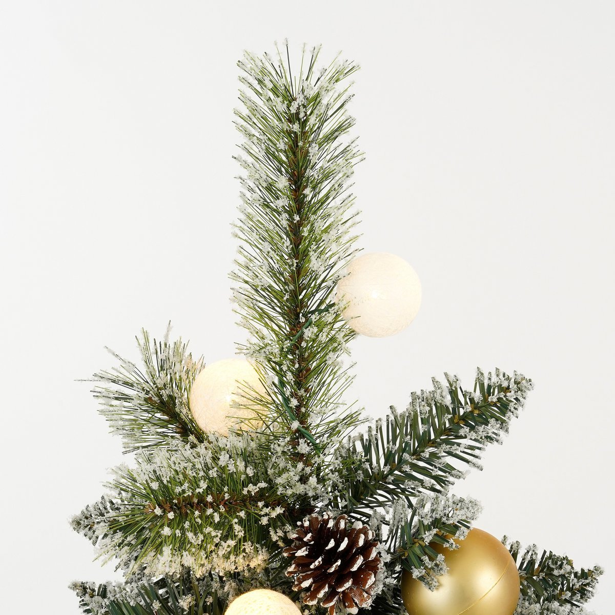 Kaprun Kunstkerstboom met LED Verlichting en Timerfunctie - H60 x Ø39 cm - Groen, Goud