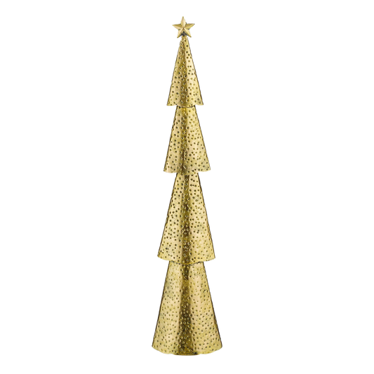 Kerstboom - L15 x B8 x H68 cm - Metaal - Goud