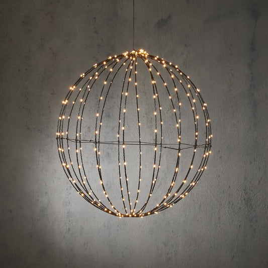 Kerstverlichting Bal met Warm Witte LED Lampjes - Ø50 cm - Zwart