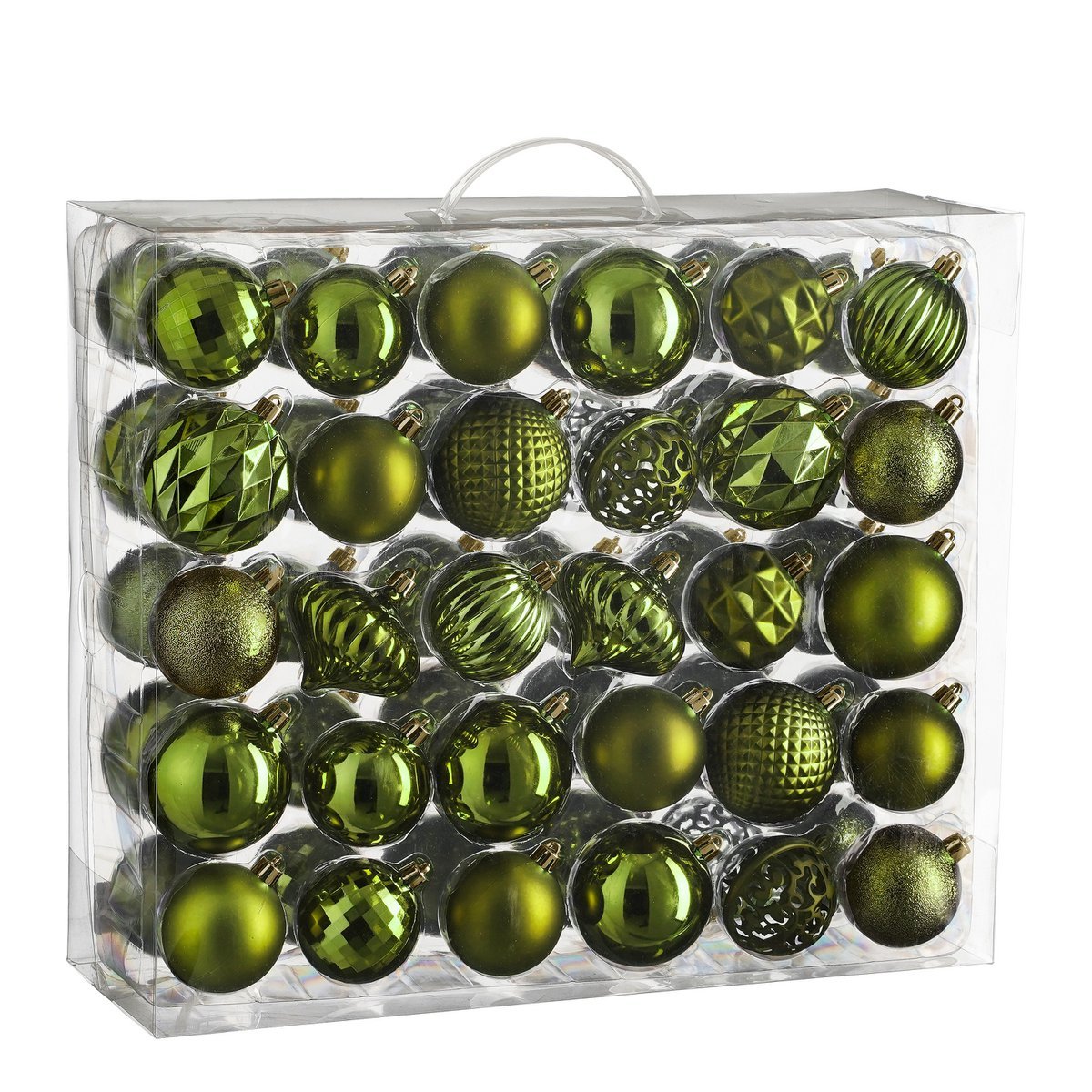 Kerstballen Set - 60 Stuks - Ø7 cm - Onbreekbaar - Donkergroen