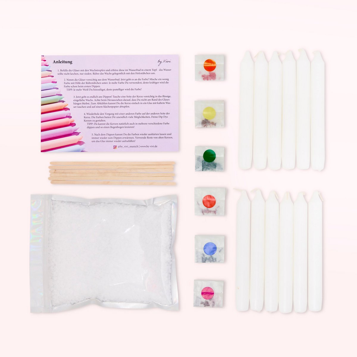 DIY Box Dip Dye Candles: Rainbow-editie