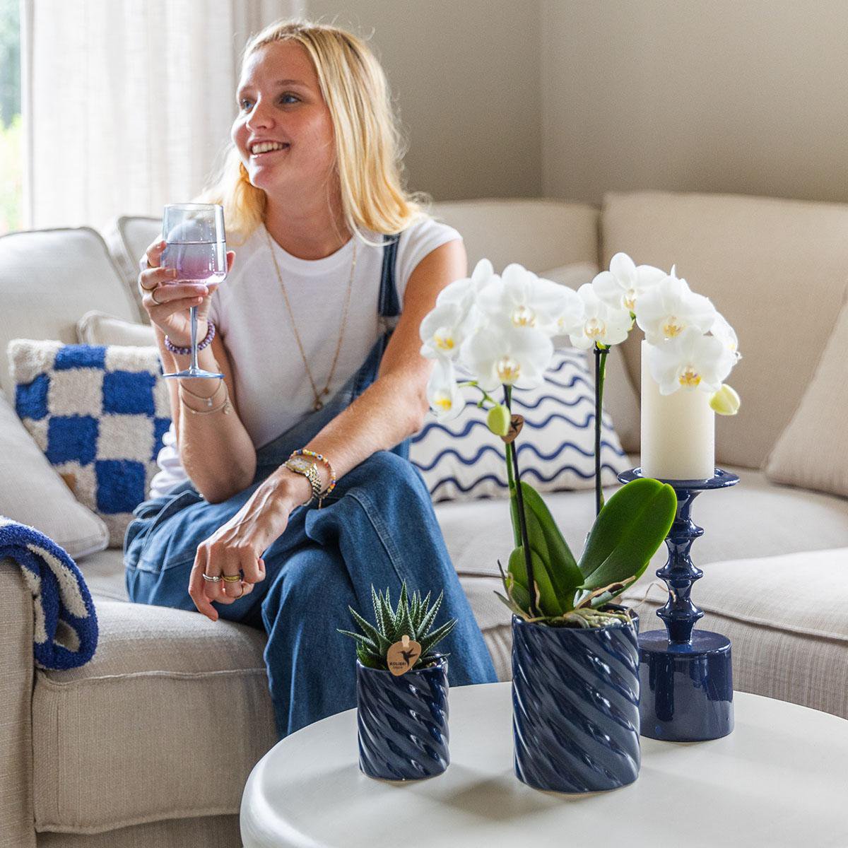Anro Style Candy sierpot | Hoog - Blue - Ø9cm
