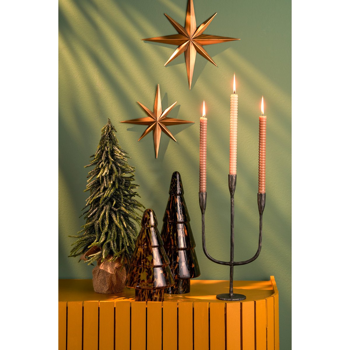 Stretto Kandelaar - L21 x B10 x H41 cm - Zwart