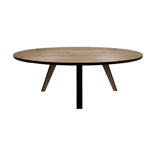 Anro Eettafel 220x110x76 Naturel/Zwart-Acacia/Metaal