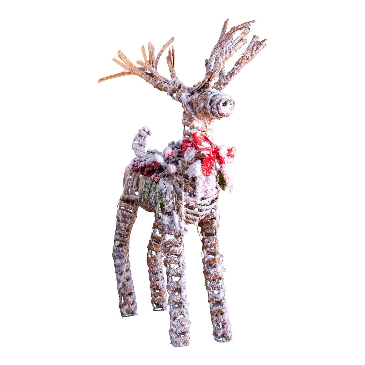 LED kerstdecoraties "rendier" gemaakt van weerbestendig plastic in de natuur, met stevig ingebouwde LED's