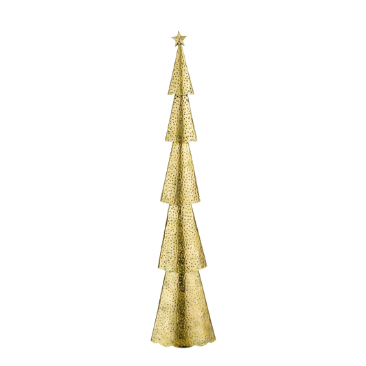 Kerstboom - L19 x B10 x H90 cm - Metaal - Goud