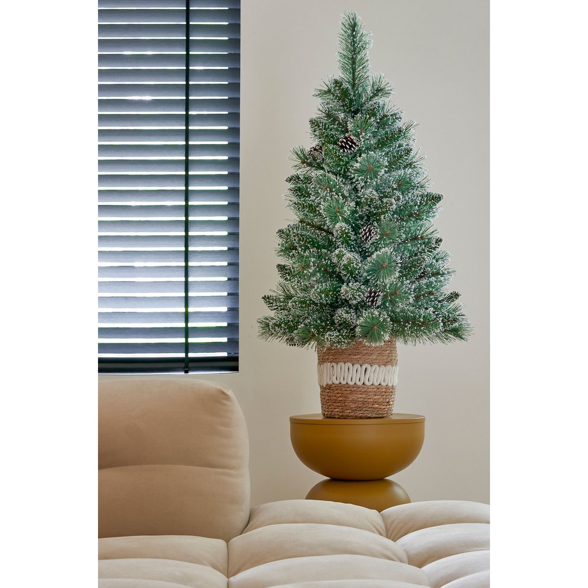 Vandans Kunstkerstboom in Pot - H90 x Ø48 cm - Groen Frosted