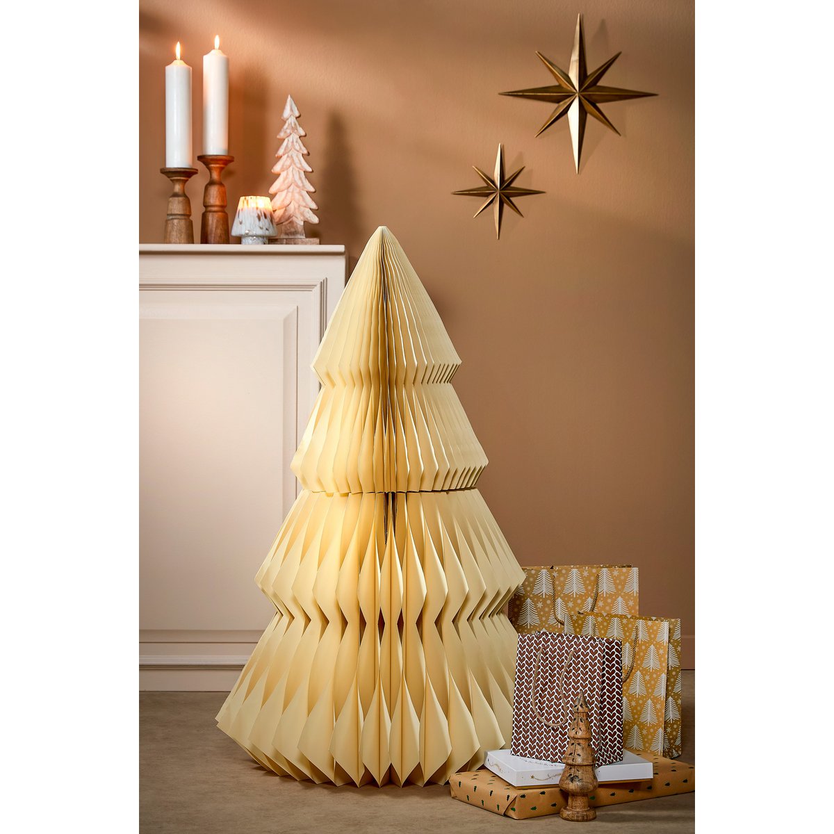 Decoratie Kerstboom - H120 x Ø80 cm - Papier - FSC Mix - Off White