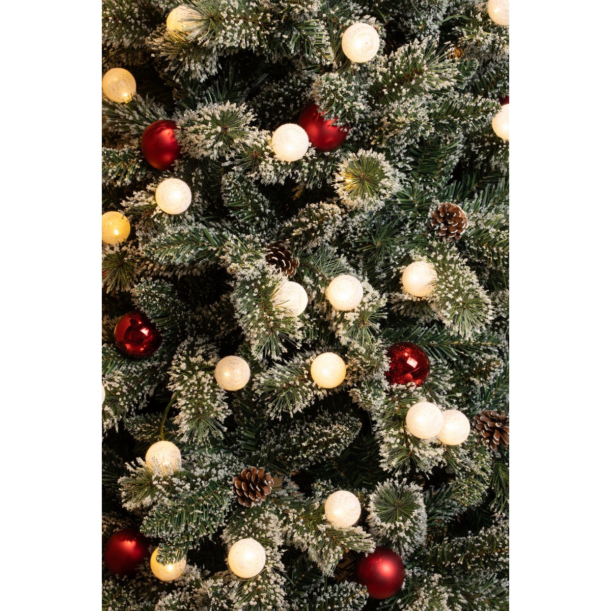 Kaprun Kunstkerstboom met LED Verlichting en Timerfunctie - H180 x Ø108 cm - Groen, Rood