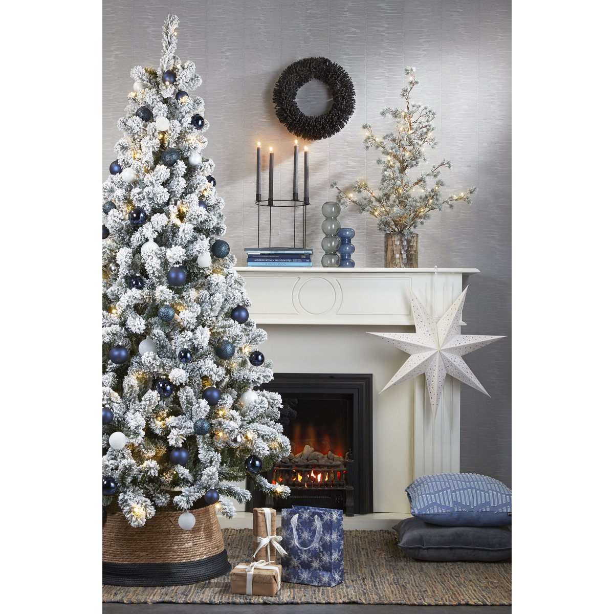 Kerstboomrok - H26 x Ø50 cm - Zeegras - Zwart