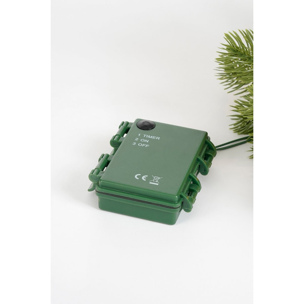 Nagoya Set van 2 Kerstbomen en 1 Kerstkrans voor Buiten met LED Verlichting en Timerfunctie - H90 x Ø45 cm - Groen