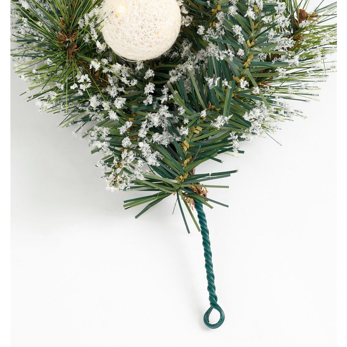 Kaprun Guirlande met LED Verlichting en Timerfunctie  - L270 x Ø25 cm - Zilver, Groen