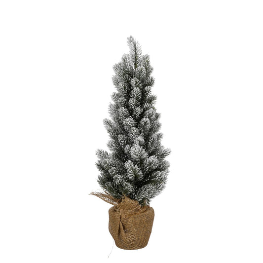 Kunstkerstboom in Jute - H60 x Ø30 cm - Groen Frosted