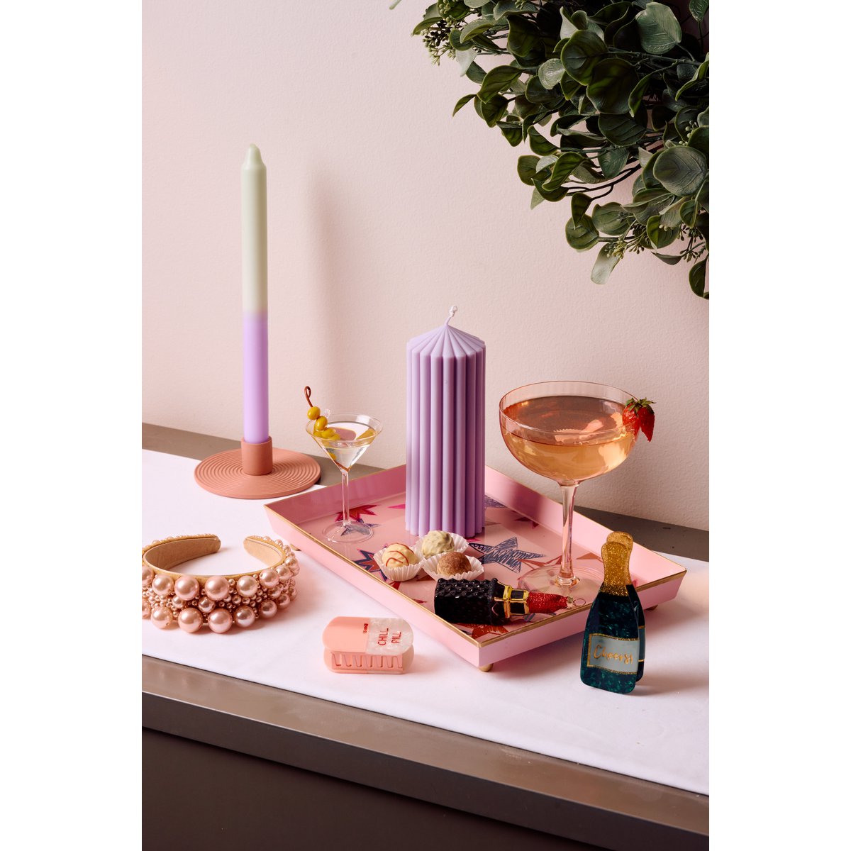 Glazen kandelaar Bubble Barbie