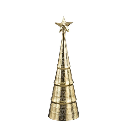 Decoratie Kerstboom - H36 x Ø11 cm - Aluminium - Goud