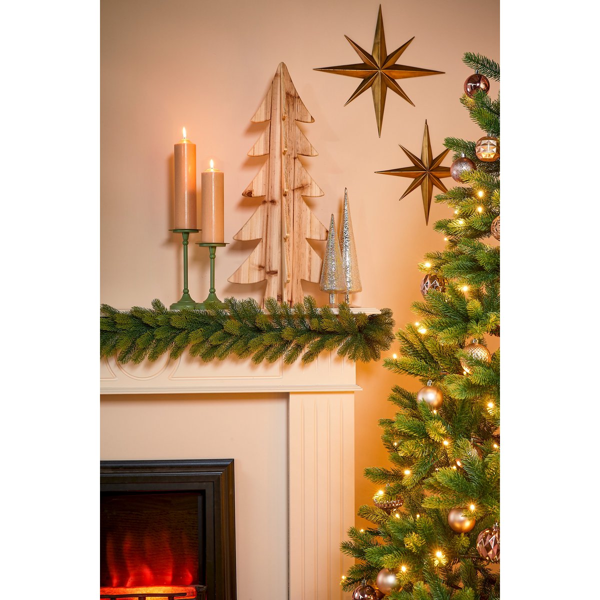 Decoratie Kerstboom - H78 x Ø36 cm - Dennenhout - FSC 100% - Bruin