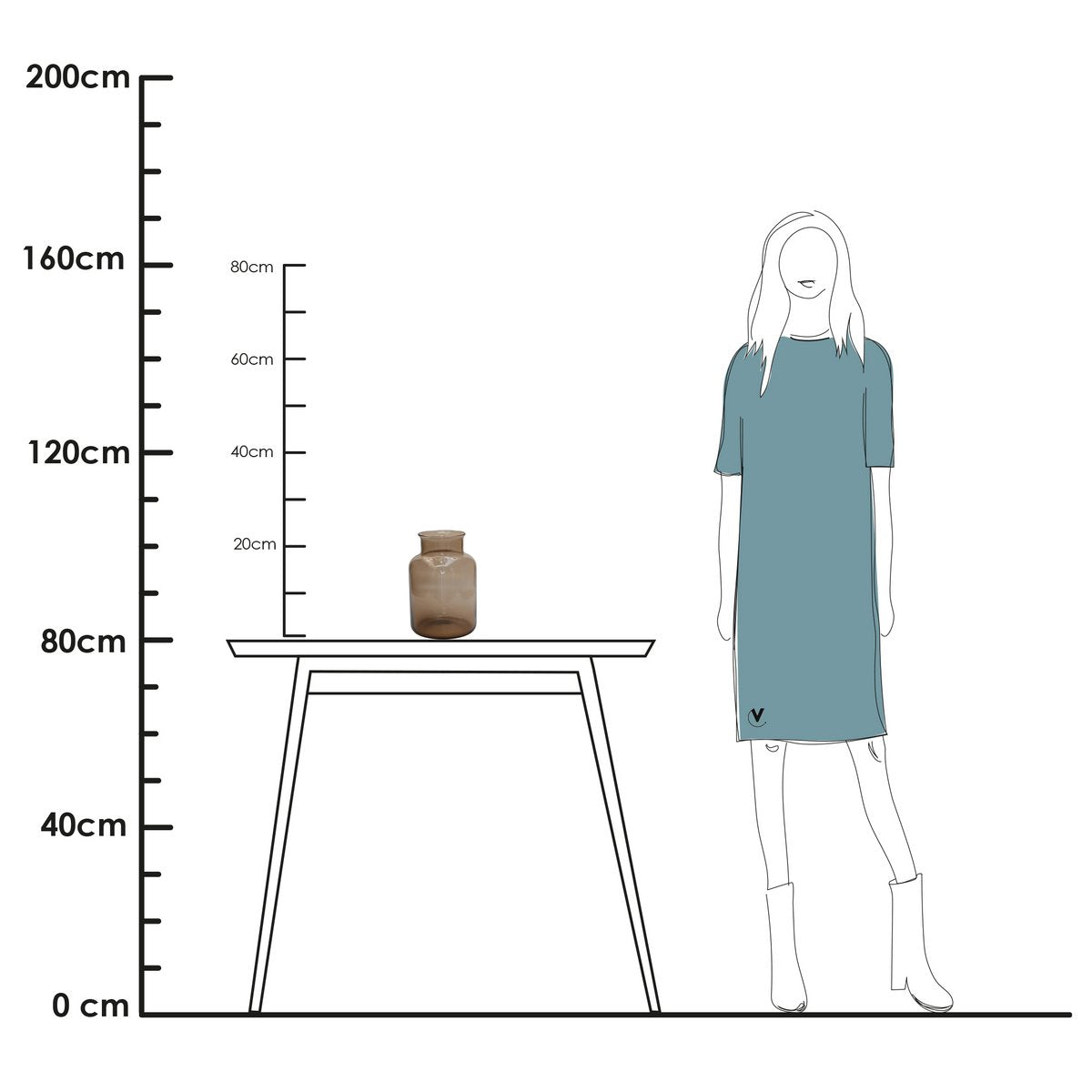 Vase - Kama Taupe 4 Stuks