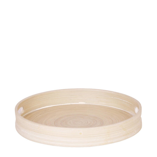 Anro Style Decoratieschaal - Rond egaal bamboe dienblad Ø30cm