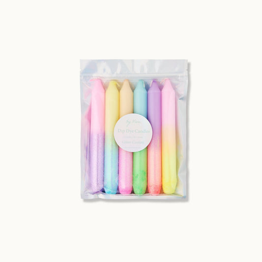 Dip Dye-kaarsenset: glitterconfetti